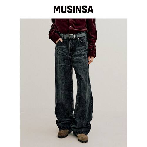 LMOOD BIG BOY 宽松牛仔裤 冰黑色 MUSINSA韩国直邮官方正品