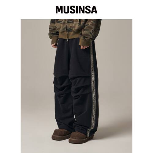 IDWS 赫兹 Track Line 黑色裤子 MUSINSA韩国直邮官方正品