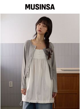 COMONINOZ W SHIRRING MINI ONE-PIECE [象牙色]韩国官网直邮进口