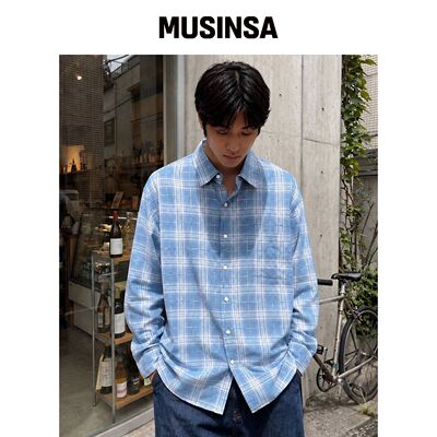 BALLUTE 全季节廓形衬衫（蓝色格纹） MUSINSA韩国官网直邮进口