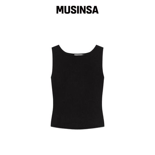GLOWNY G 针织开衩无袖上衣（黑色） MUSINSA韩国官网直邮进口