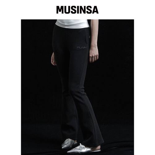 SYNERJYN PLAIN BASIC BOOTCUT PANTS 黑色韩国官网直邮进口