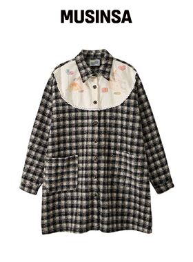 YOUTHBATH Bib Front Check Overshirt_黑色韩国官网直邮进口