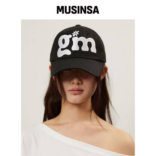 GIMOR GM 花朵棒球帽黑色 MUSINSA韩国官网直邮进口