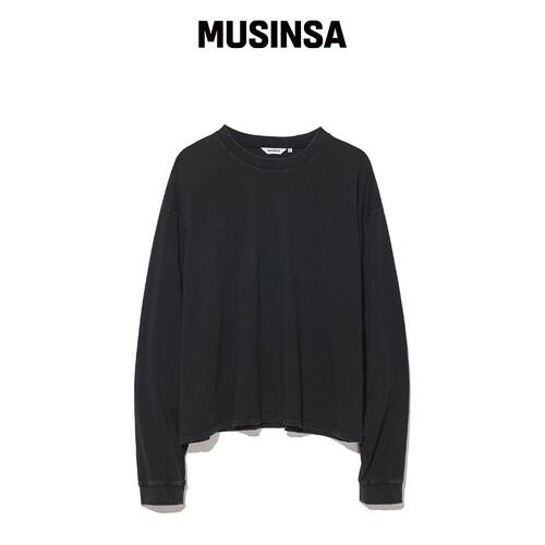 PARTIMENTO VTG 水洗黑色 cropped 长袖 MUSINSA韩国直邮官方正品