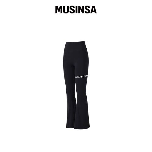 BORN TO WIN W LOGO BOOTS CUT LEGGINGS [BLACK韩国官网直邮进口