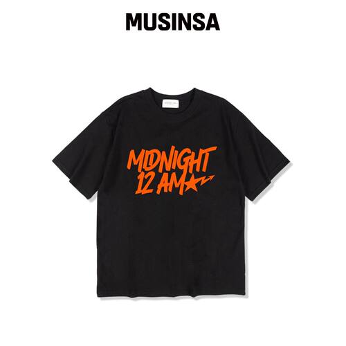 MIDNIGHT12AM 스타포인터 短袖T恤 黑色韩国官网直邮进口MUSINSA
