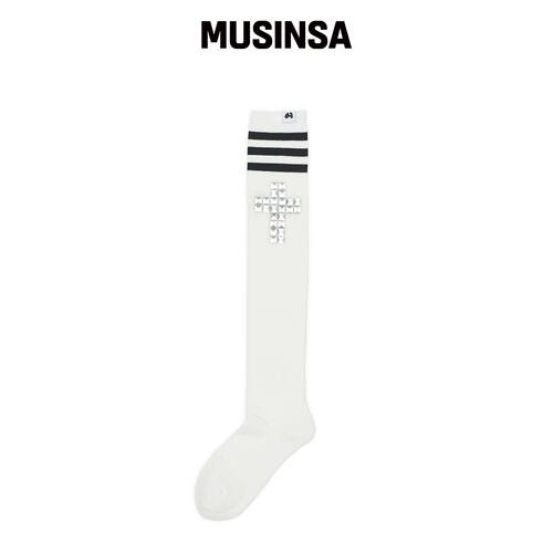 HUG YOUR SKIN 热熔及膝袜 (WHITE)韩国官网直邮进口MUSINSA