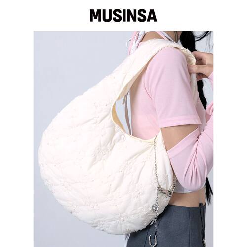 ASSAY FLOWER PADDING HOBO BAG (IVORY)韩国官网直邮进口MUSINSA
