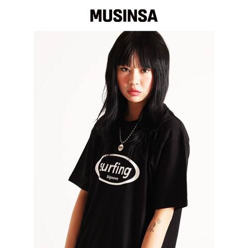 RESPECT 背带裤冲浪半高领T恤（VLACK） MUSINSA韩国官网直邮进口