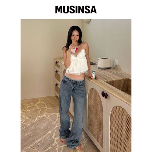 GLOWNY THE MALISSA牛仔裤（水洗蓝色） MUSINSA韩国官网直邮进口
