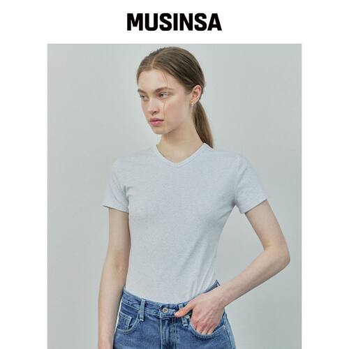 IHR BACK CUTOUT vneck T恤 / 泥膜韩国官网直邮进口MUSINSA