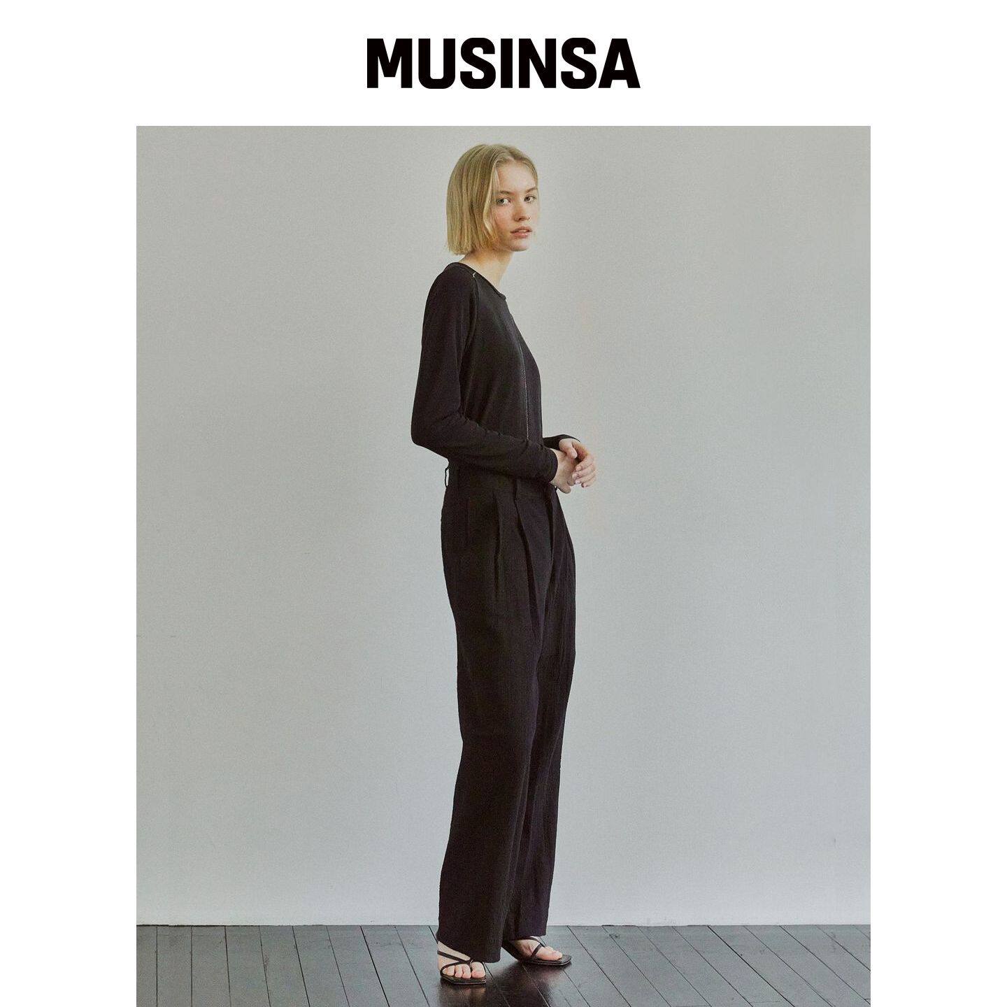 IHR 西尔萨克裤子 / 黑色 MUSINSA韩国直邮官方正品