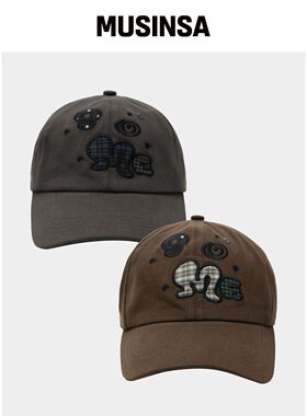 SOME PLACE APPLIQUE 拼色大logo刺绣软帽_2COLO韩国官网直邮进口