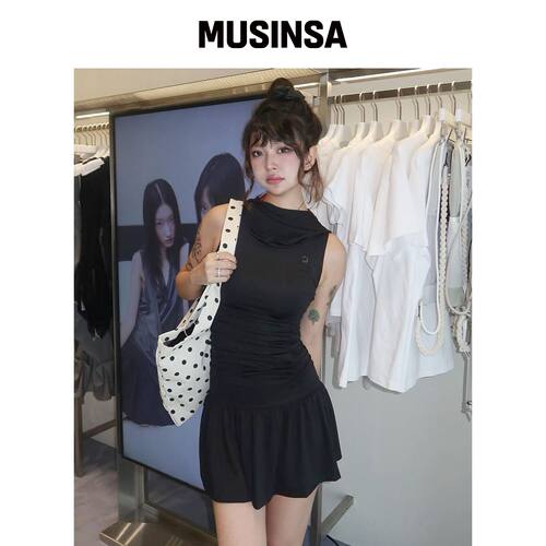 FLAREUP 连帽高领裙 (FL-155_黑色) MUSINSA韩国直邮官方正品