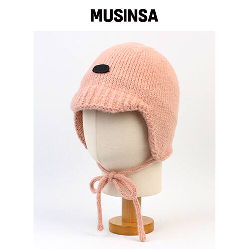 UNIVERSAL CHEMISTRY Wool 粉色针织耳罩帽 MUSI韩国官网直邮进口