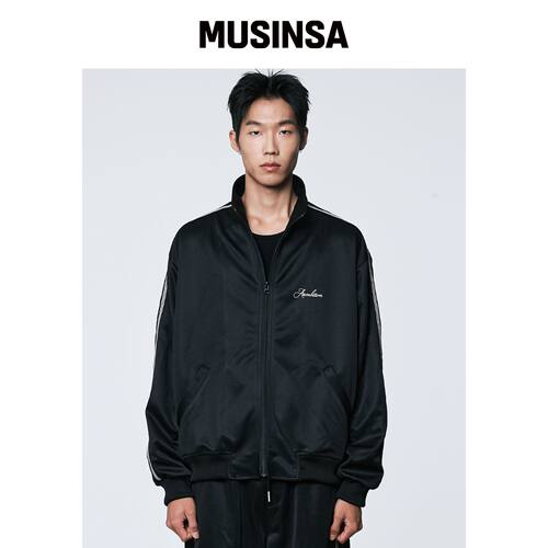 AAMBITION 卡文具线条田径上衣（黑色） MUSINSA韩国官网直邮进口