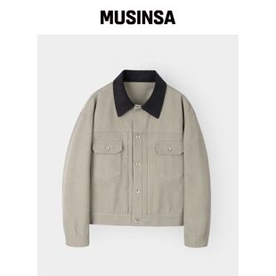 INDUST VTG 粗呢翻领夹克_米色 MUSINSA韩国官网直邮进口