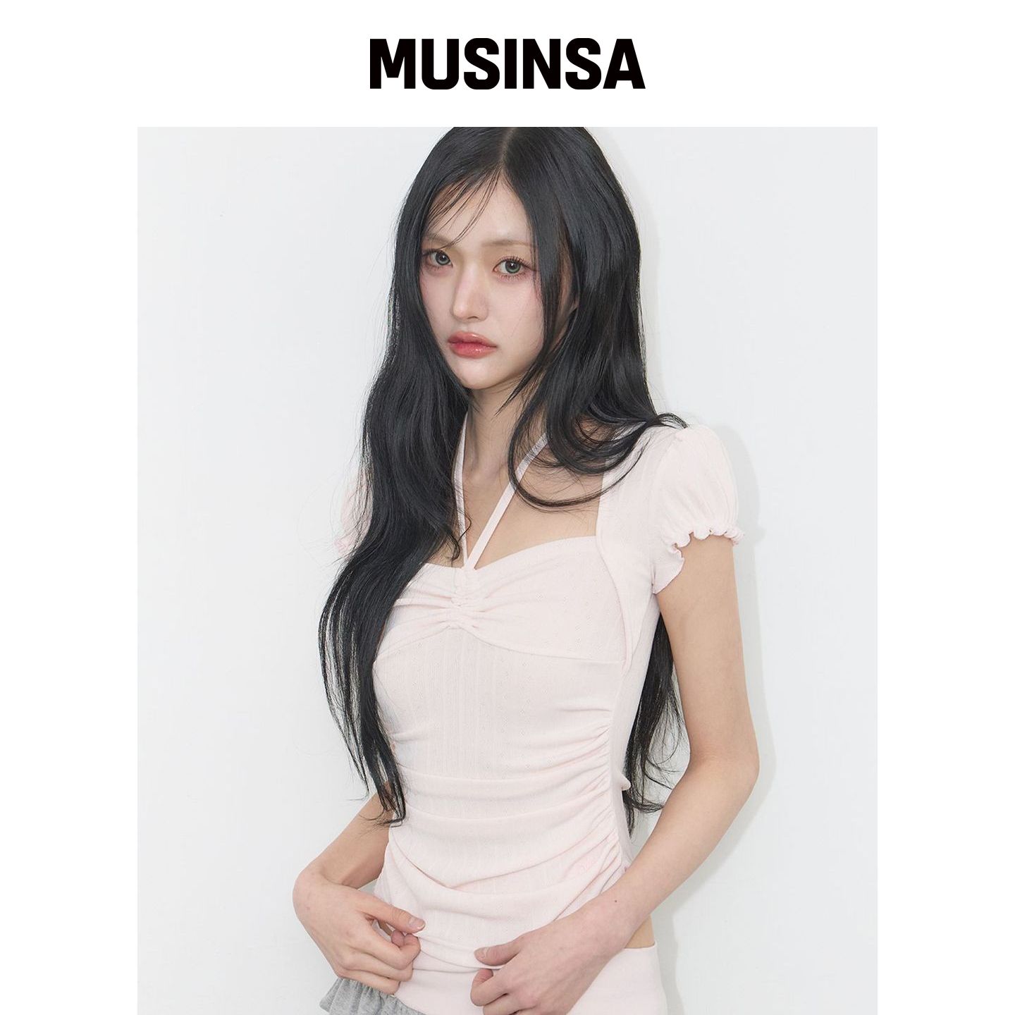 ILLIGO 褶皱吊带上衣 PINK MUSINSA韩国官网直邮进口图片