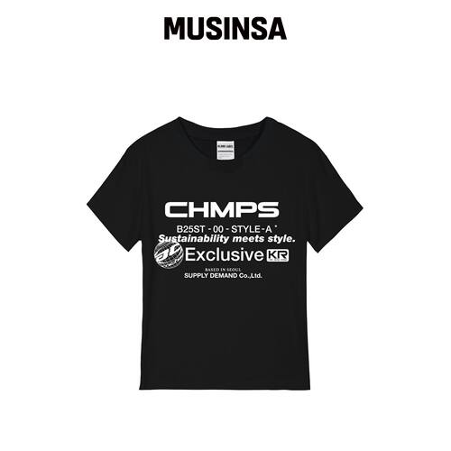 BORN CHAMPS [5种颜色] CHMPS 独家女性标准短袖韩国官网直邮进口