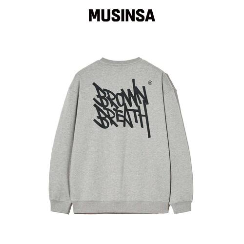 BROWNBREATH TAG OG 圆领卫衣 - 混色灰 MUSINSA韩国官网直邮进口