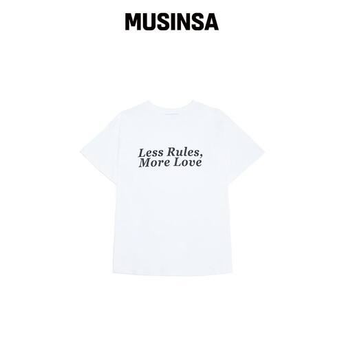 LEAREVEY LESS RULES MORE LOVE T-SHIRT 白色 /韩国官网直邮进口