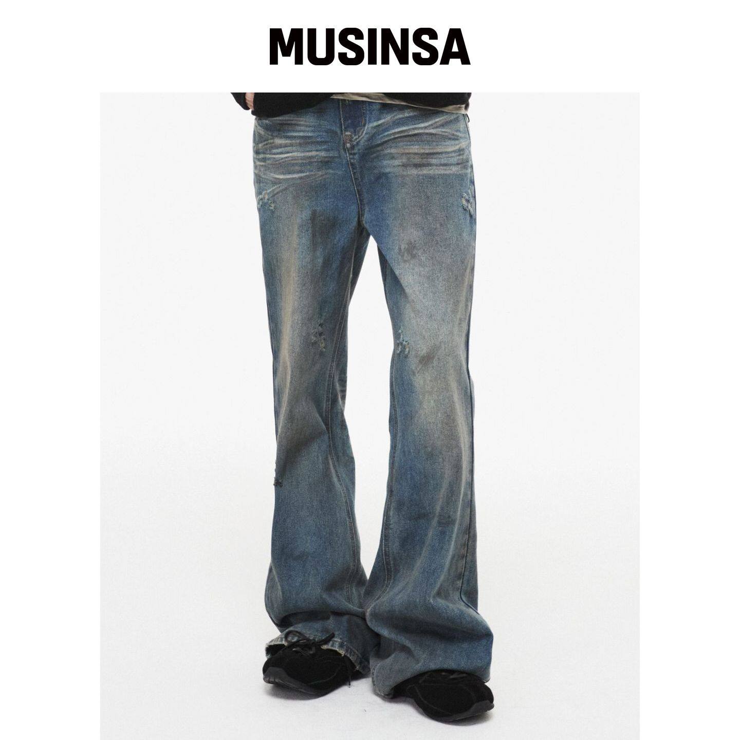 DNSR 做旧破损喇叭裤 MUSINSA韩国官网直邮进口