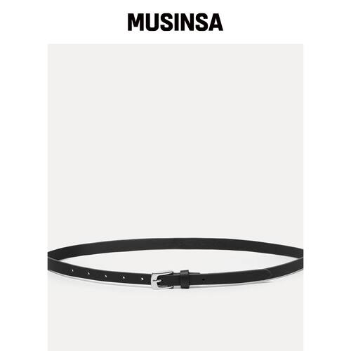 MIXXO 12mm矩形皮带黑色细款装饰腰带MUSINSA韩国直邮官方正品