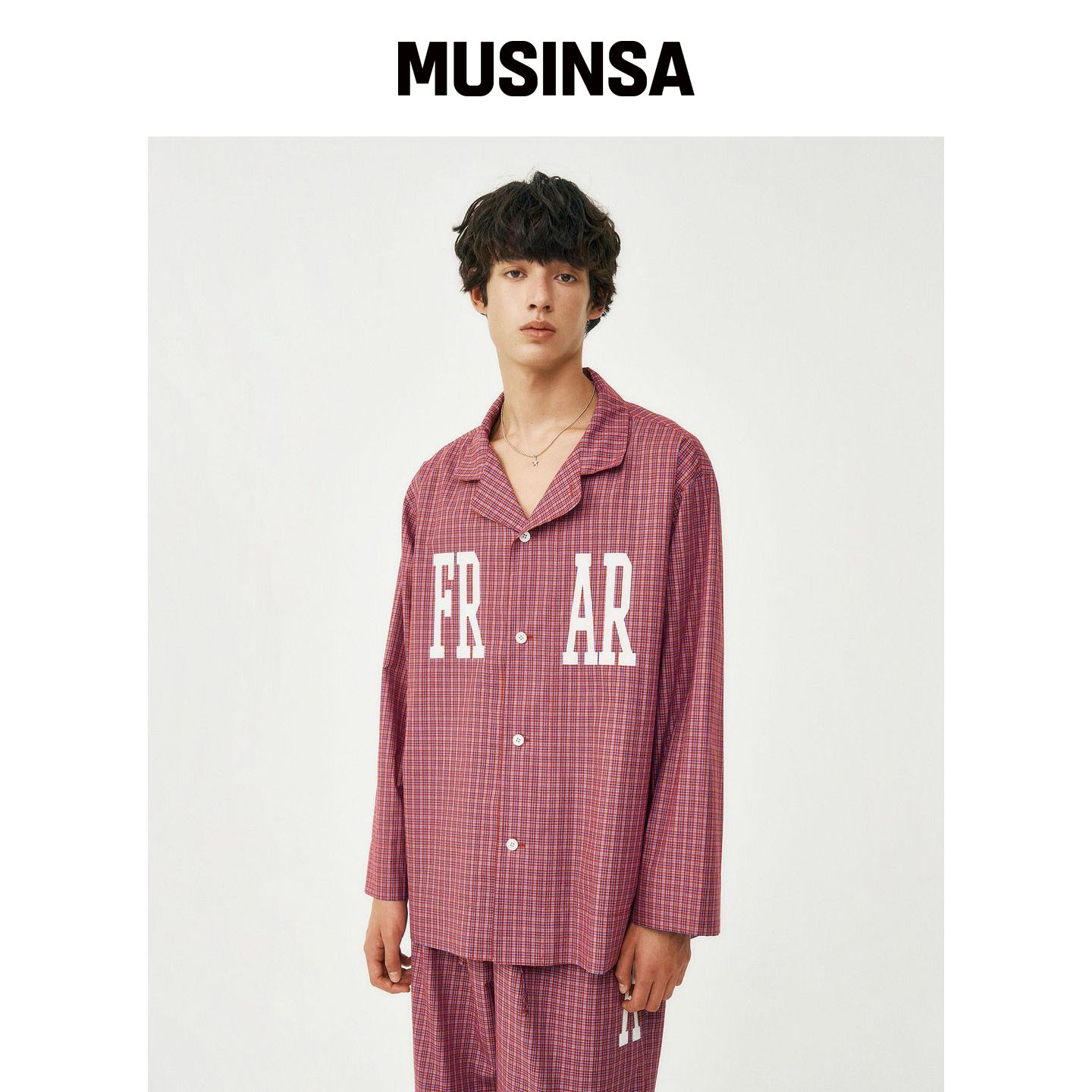 FROM ARLES 复古睡衣衬衫 / 红色 MUSINSA韩国官网直邮进口
