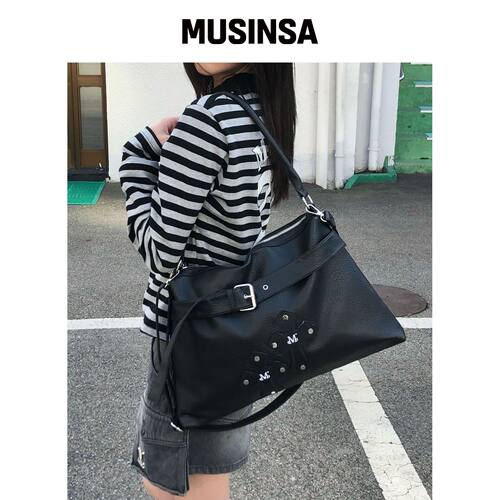 MUCENT 拉兹皮革系带单肩斜挎包男女通用 MUSINS韩国官网直邮进口