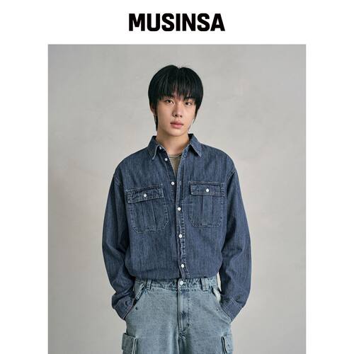 DECET 牛仔工作衬衫 DCSH007蓝色 MUSINSA韩国直邮官方正品