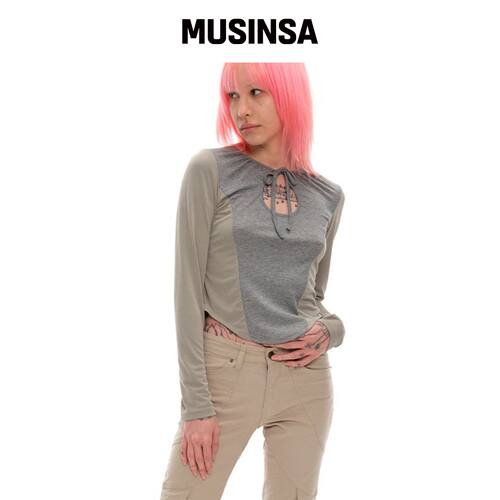 YOUTHBATH CUT OUT SHIRRING 长袖_KHAKI MUSINS韩国官网直邮进口
