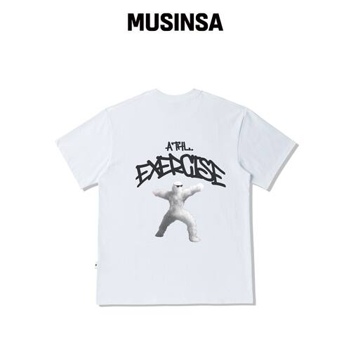 EXERCISE BACK ATHLETIC CLOUD T-SHIRT_WHITE/B韩国官网直邮进口