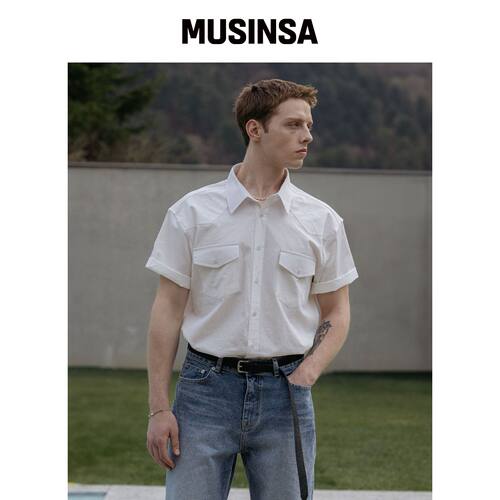 DECOROSO UES 两口袋短袖衬衫 [WHITE] MUSINSA韩国直邮官方正品