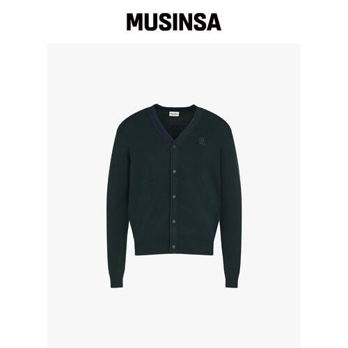 FAIRLIAR GOLF 男士V领开衫 (深绿色) MUSINSA韩国官网直邮进口