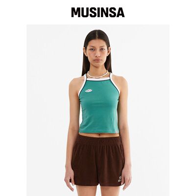 MENASOO Y Back Halter Mini Crop Top_薄荷绿韩国官网直邮进口