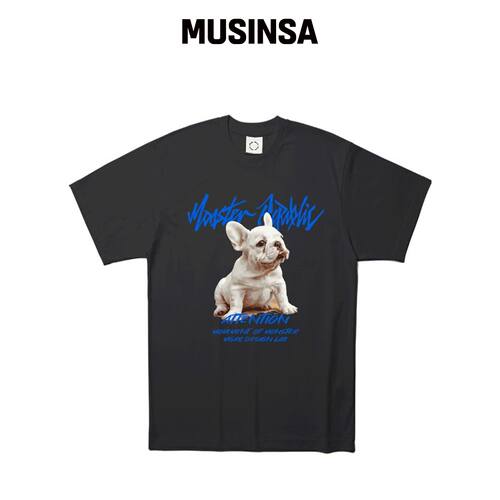 MONSTER REPUBLIC FRNCH vivid blue T恤 VLACK 韩国官网直邮进口