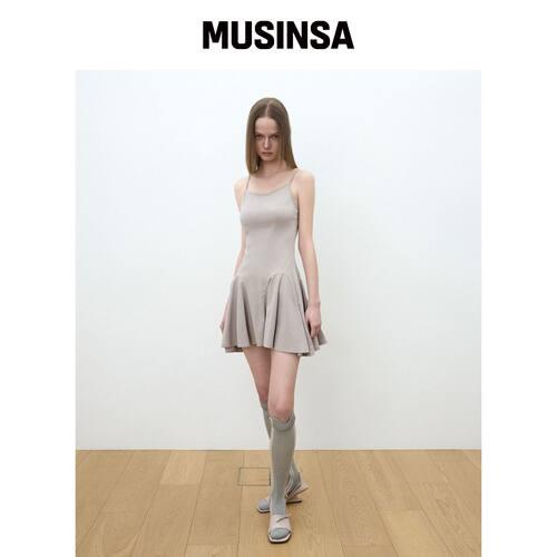 OJOS 背带喇叭裙 / 灰色 MUSINSA韩国官网直邮进口