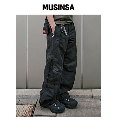 NOMANUAL MOTO TRACK PANTS - 黑色韩国官网直邮进口