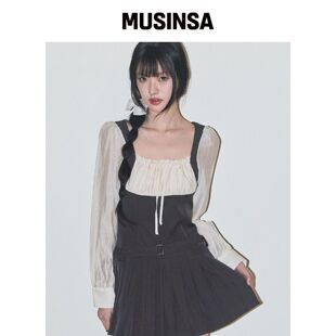 ILLIGO 明星同款帕帕里本褶皱连衣裙MUSINSA韩国官网直邮进口