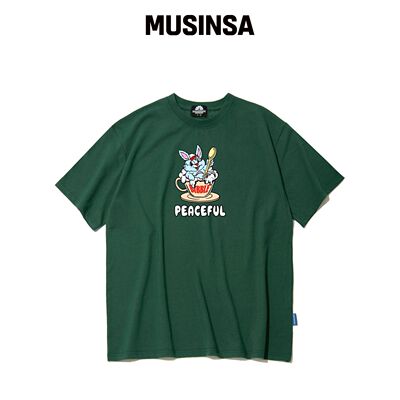 TRIPSHION PEACEFUL RABBIT GRAPHIC T恤 - 绿色韩国官网直邮进口