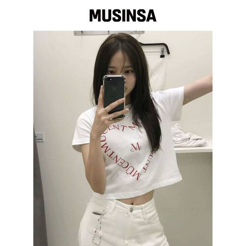 MUCENT 心形LETTERING短袖T恤（5种KOLOR） MUSI韩国官网直邮进口