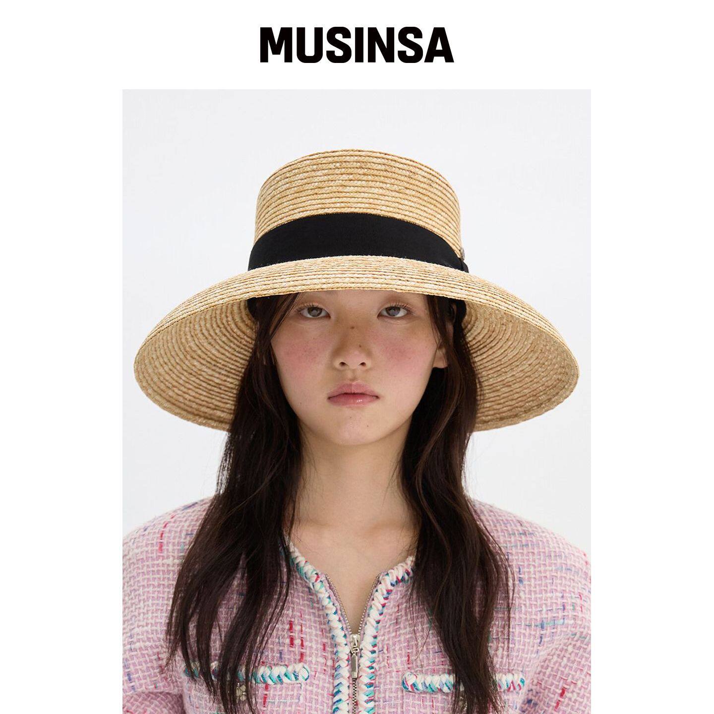 BROWNHAT 格蕾丝宽檐草编帽 MUSINSA韩国官网直邮进口