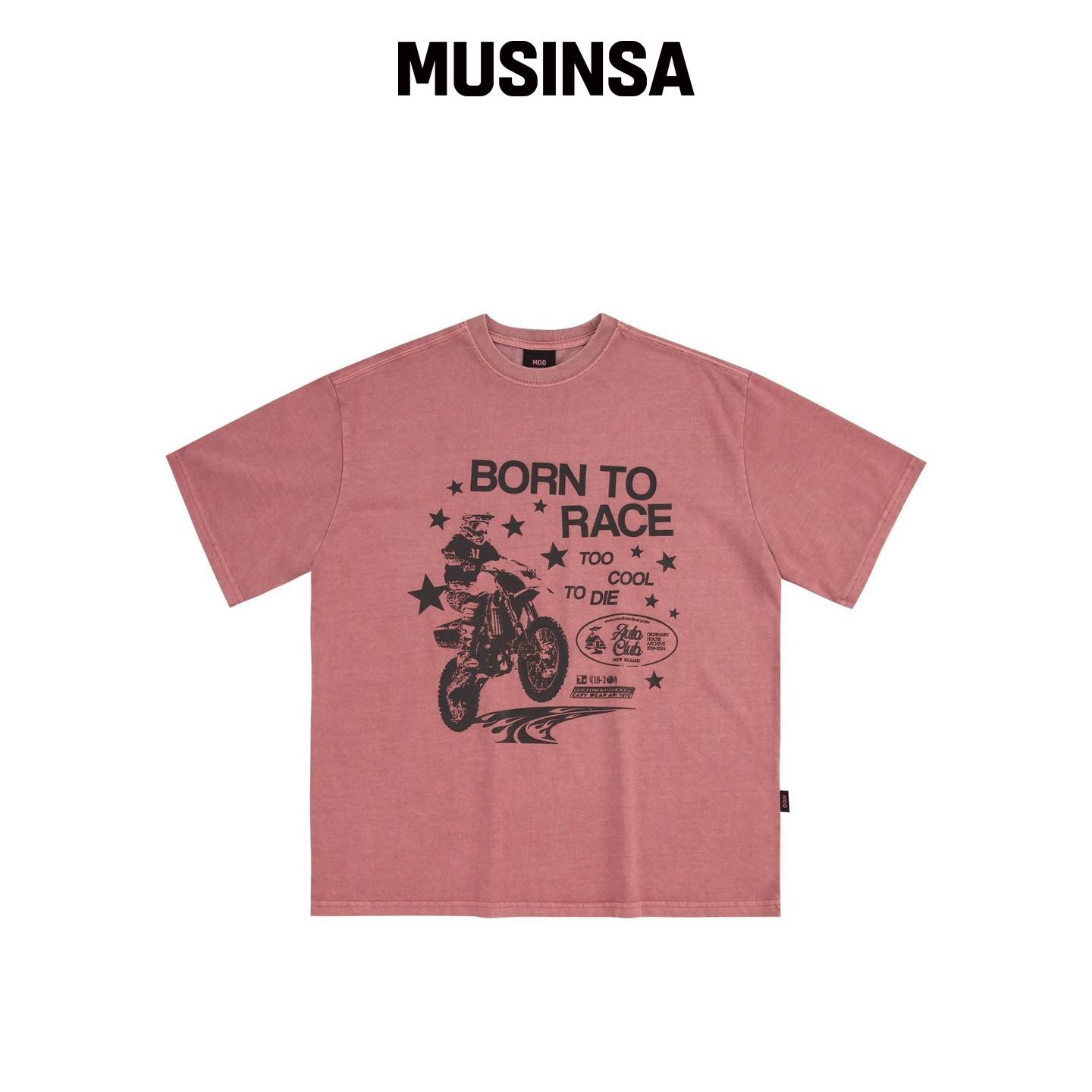 MOO 摩托车色素短袖T恤 - 粉色 MUSINSA韩国直邮官方正品