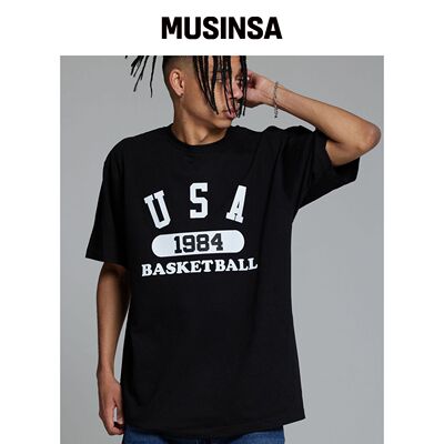 CREAM SODA LAB USA篮球短袖T恤 黑色 MUSINSA韩国直邮官方正品