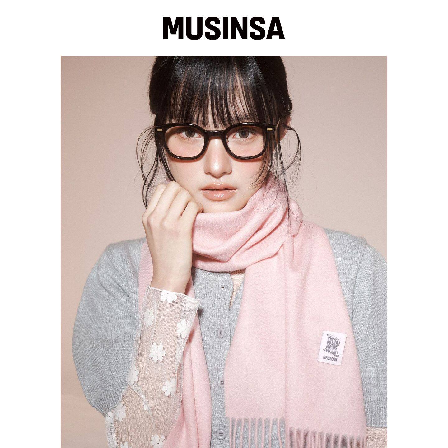 RECLOW RC 100% 羊绒围巾 粉色 MUSINSA韩国直邮官方正品