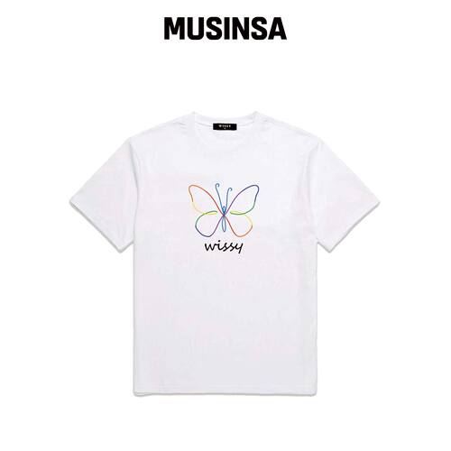 WISSY RAINBOW BUTTERFLY 短袖T恤 (WS016) 白色韩国官网直邮进口