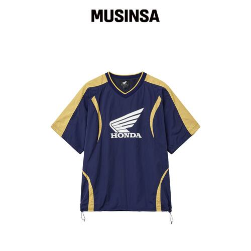 PHYPS MOTORCYCLE 拼色短袖衫 海军蓝 MUSINSA韩国直邮官方正品