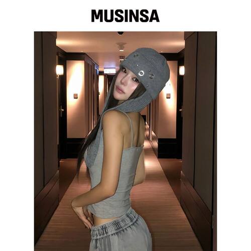 DAUSPICE (DUC)孔眼铆钉耳盖帽 灰色 MUSINSA韩国官网直邮进口