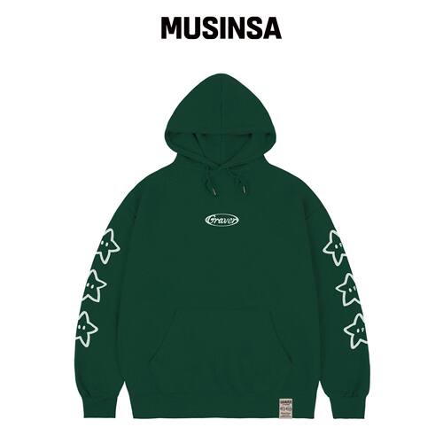 GRAVER [UNISEX]STAR CIRCLE LOGO 连帽卫衣_绿 韩国官网直邮进口